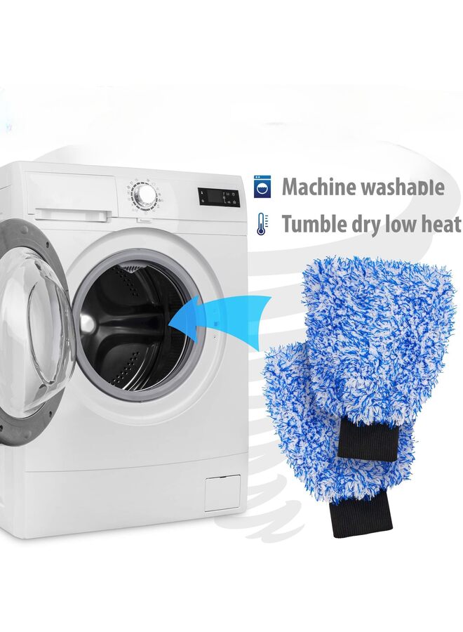 LAMAY 2PCS Car Wash Mitt & Works as Car Wash Sponge, Microfiber Wash Mitt Scratch Free, Ultra Absorbent Microfiber Mitt for Boat & Motorcycle (Color : Blue) - Image 4